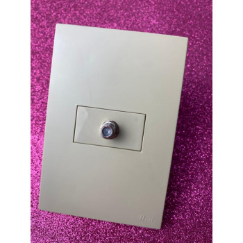 Conjunto Coaxial TV Horizontal 4x2 - RECTA Areia Satin Fosco Conjunto Coaxial TV Horizontal 4x2 - RECTA Areia Satin Fosco